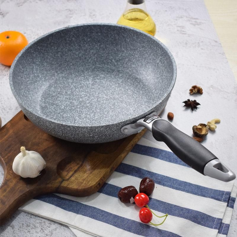 Japanese Style Maifan Stone Non Stick Flat Bottom Wok Deep Deep Frying