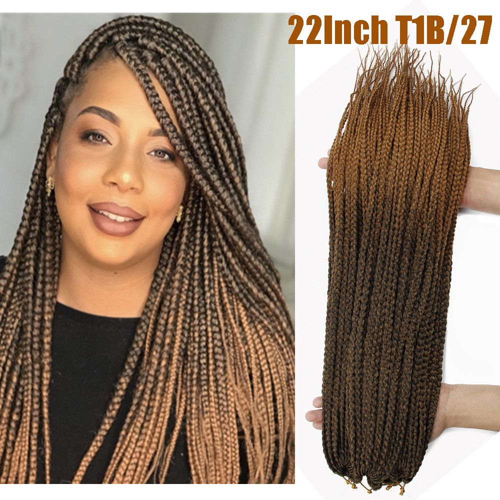 2021 Kanekalon Fiber Box Braid Hair Crochet 3X Middle Size Box Braids