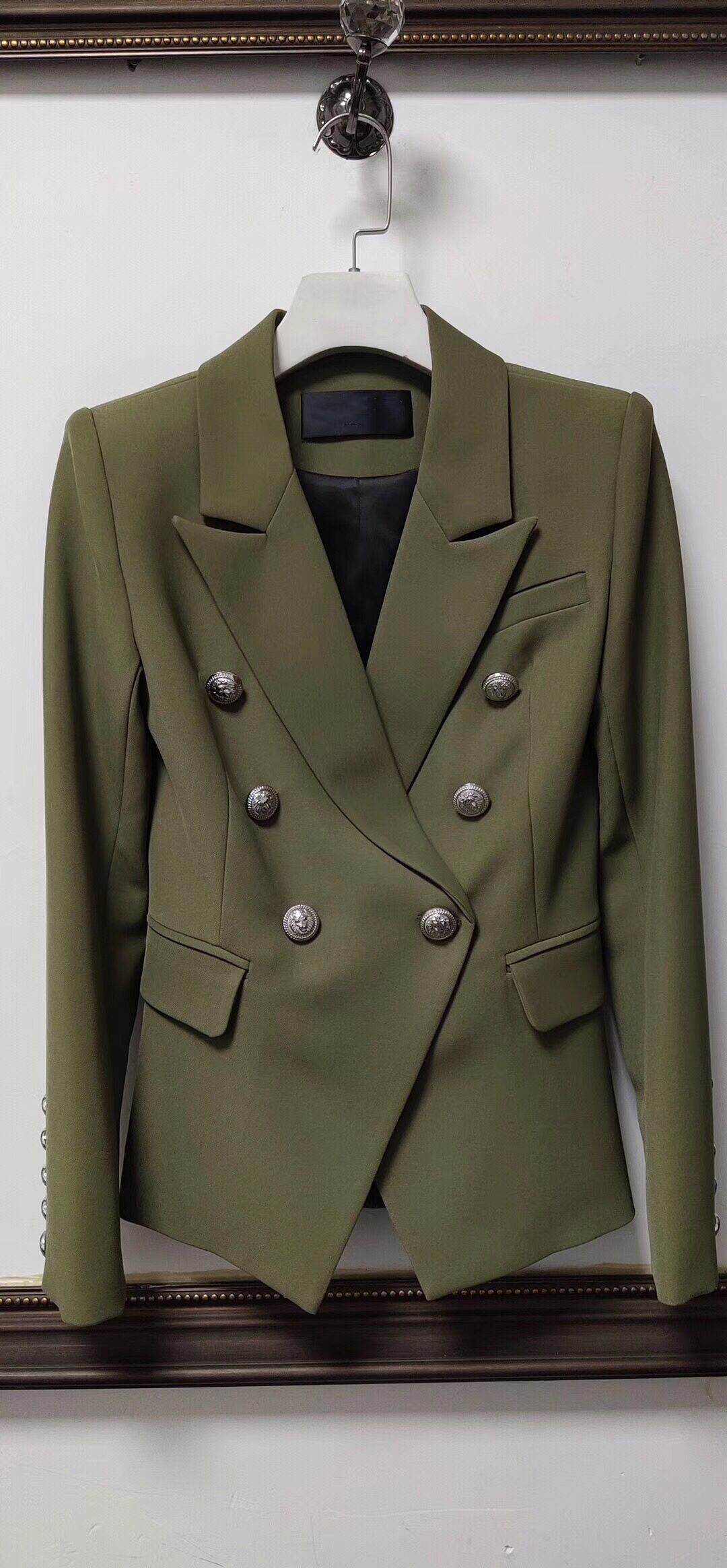 army green blazer outfit