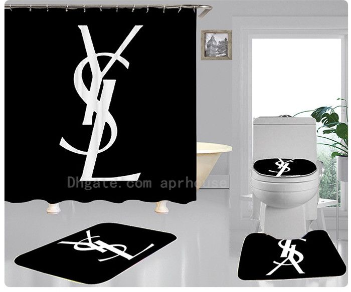 2019 2020 New High End Custom Brand Letter Printing Shower Curtain