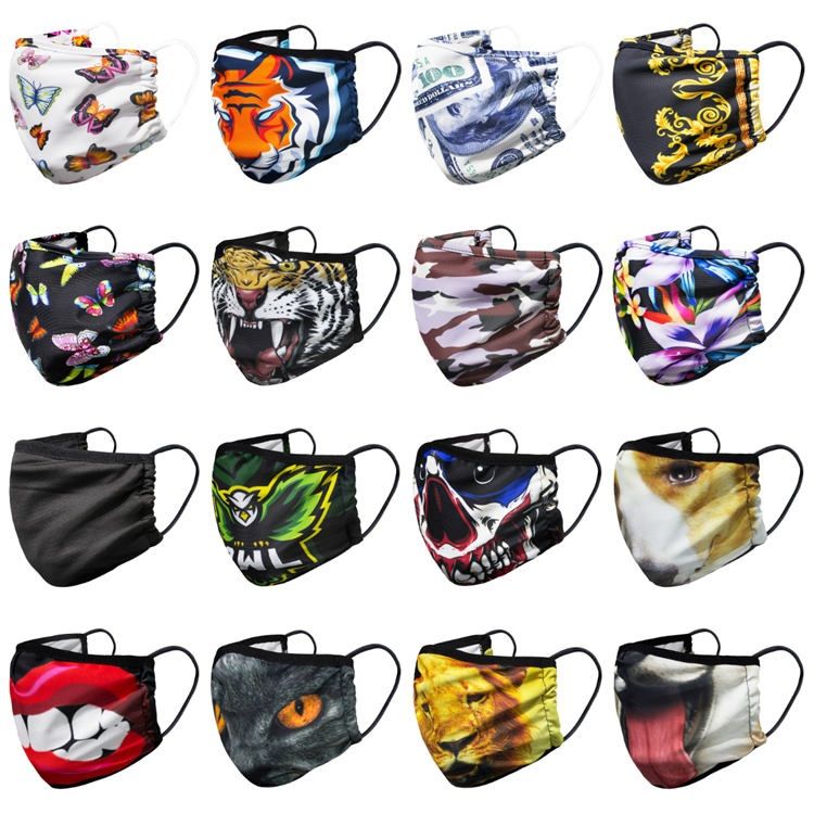 Download 2021 Hot Three Layer Cloth Animal Pattern Mask Dust Mask ...
