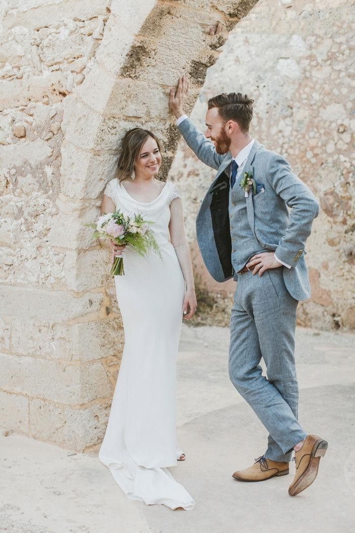 New Design Blue Linen Suit Casual Summer Beach Wedding Suits For Men