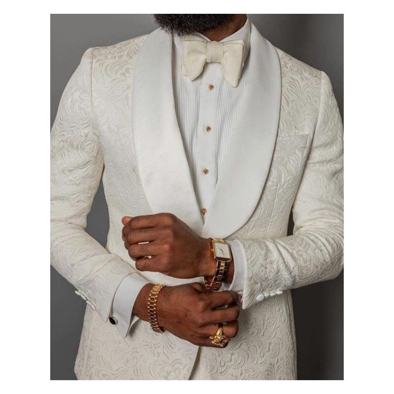 Ivory Formal Wedding Men Suits 2019 Three Piece Notched Lapel Custom ...