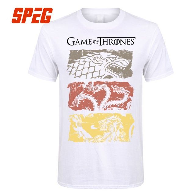 Tv Camisetas Tees Thrones Of De Game 2019 Hombres Camiseta Serie Targaryen Vintage Mujeres Casa Lujo Diseñador Stark 100Algodón BoQxCderW