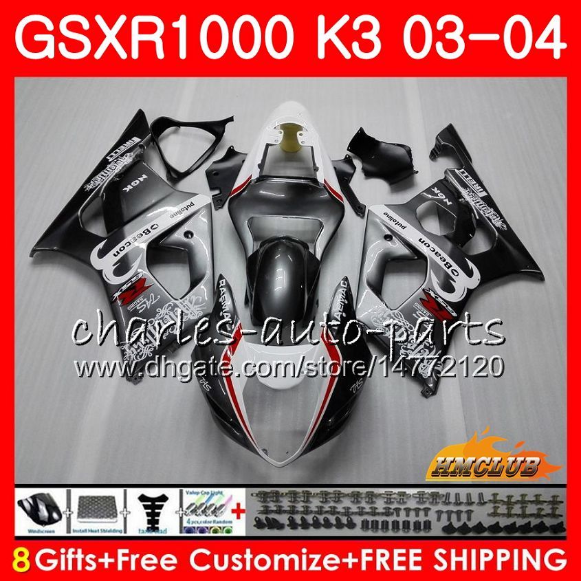 Frame For SUZUKI GSX R1000 Silvery Grey GSXR 1000 GSXR1000 03 04 Body