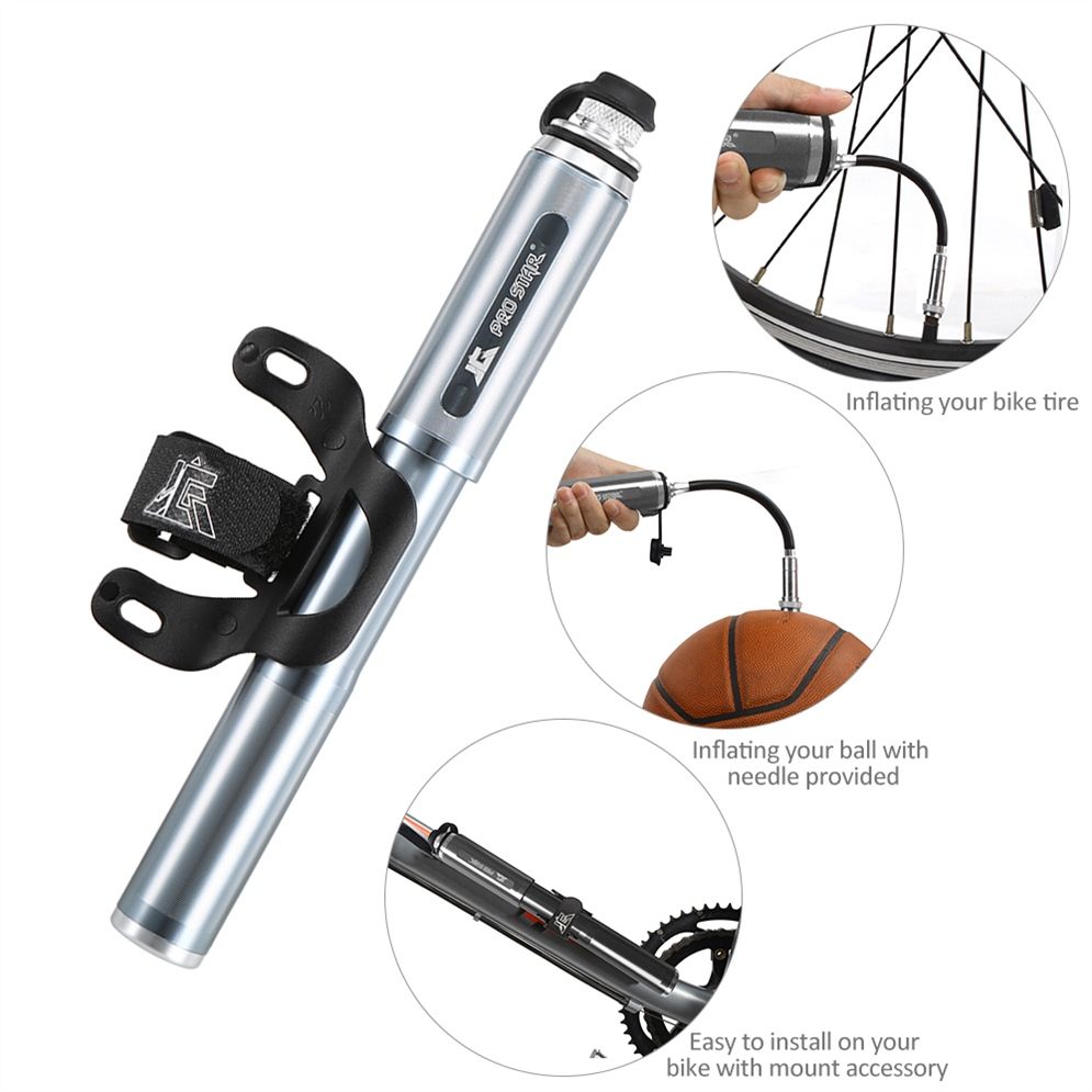 Tire Inflator with Gauge Mountain Bike Heavy Duty Bicycle Manual Floor Air Pump
