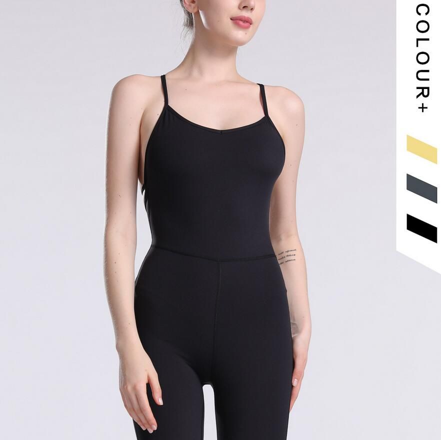 2021 Backless Sexy Sport Suit Yoga Set Fitness Jumpsuit Sportswear For