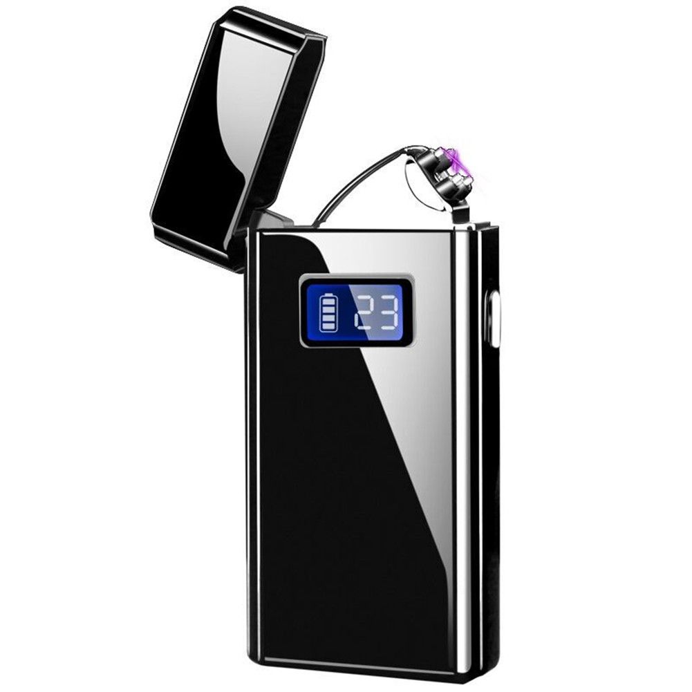 Dual Arc Rechargeable USB Electric Pulse Plasma Lighter New LED Display Gift