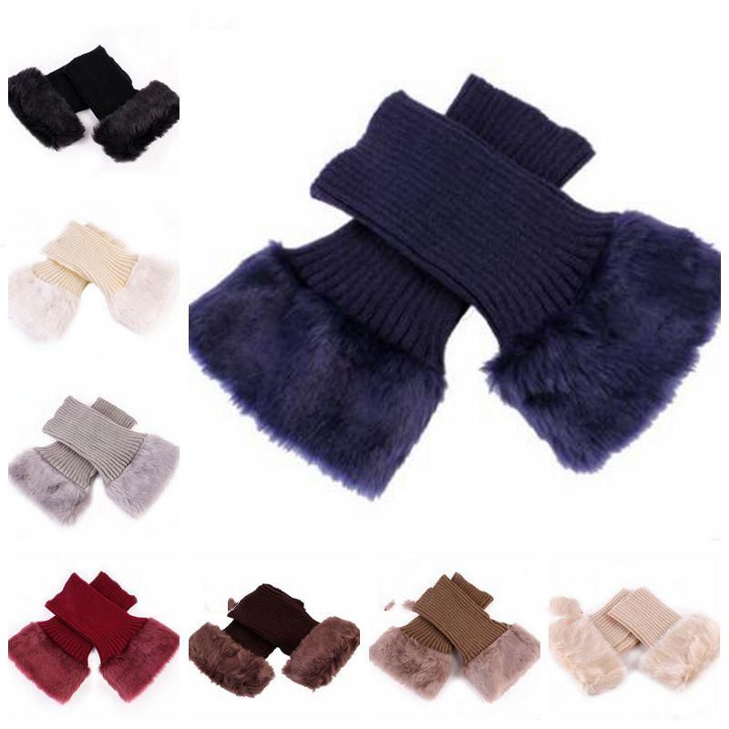Boot Socks Girls Knitted Boot Cuffs Fur Knit Toppers Furry Knee Sleeve