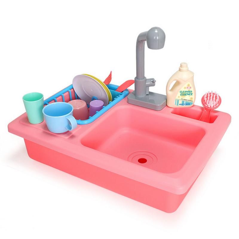 Kinder Simulation Kitchen Sink Set Spielen Wasserhahn Geschirrspuler Pretend Play Interaktives Spielzeug Fur Kinder Jungen Madchen Geschenke