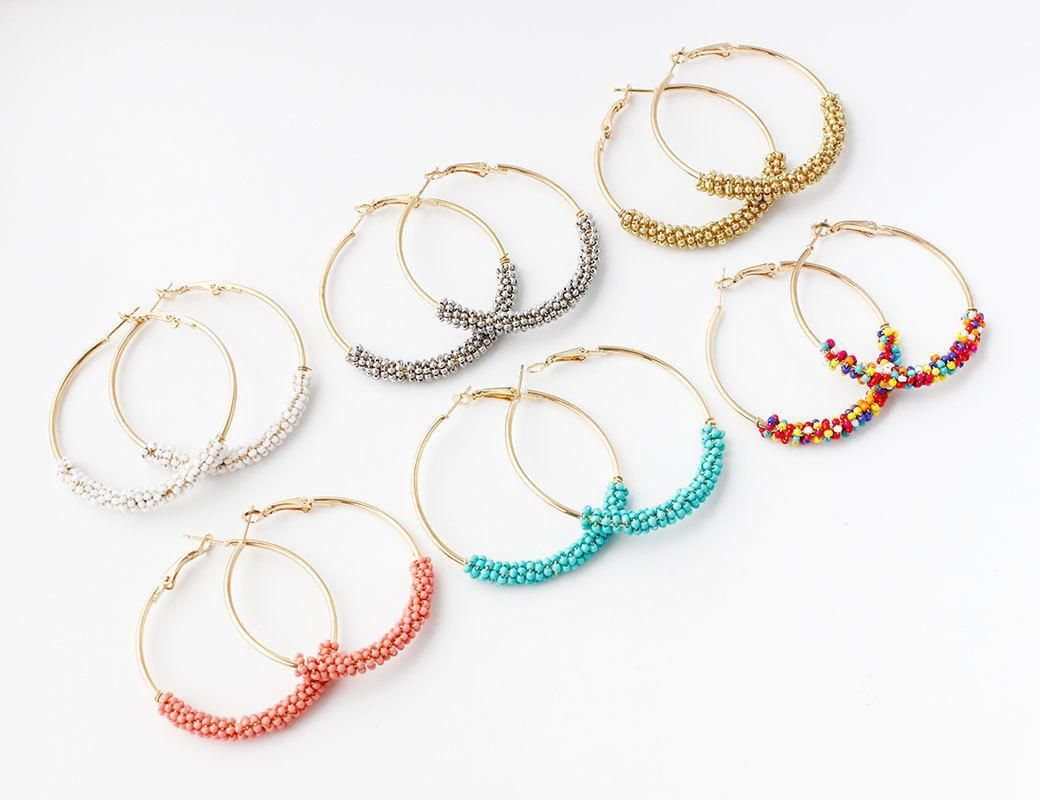 2020 Top Fashion Circle Designer Earrings Bohemian Ethnic Women Earrings Multicolor Rice Beads ...