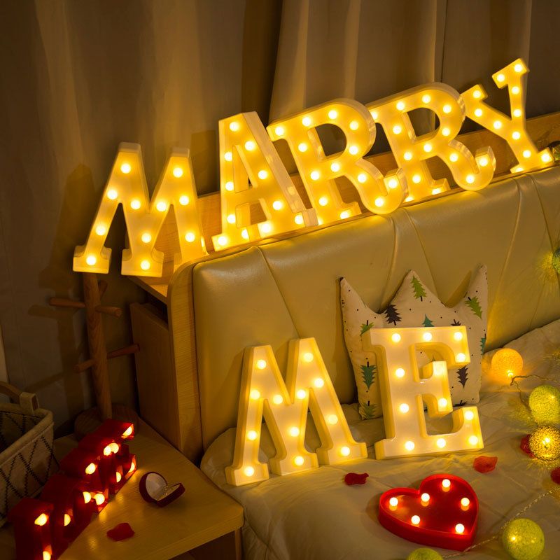 0 9 Numbers 26 Letters Led Night Light Marquee Sign Alphabet Lamp