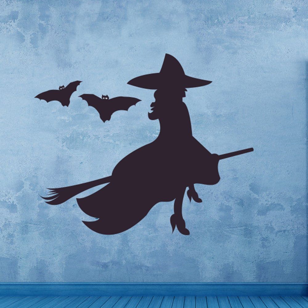 halloween flying witch wall
