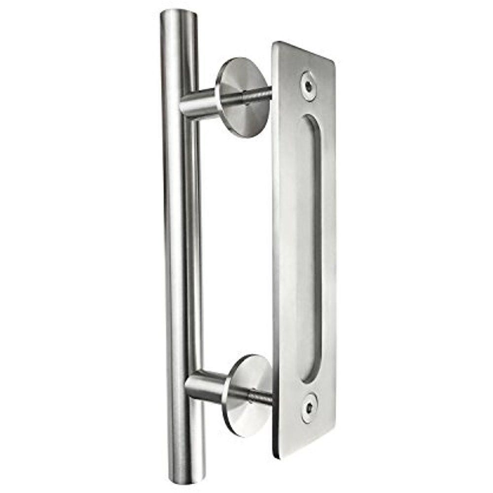 Brushed Stainless Steel Barn Door Handle Sliding Wood Pull Hande Two