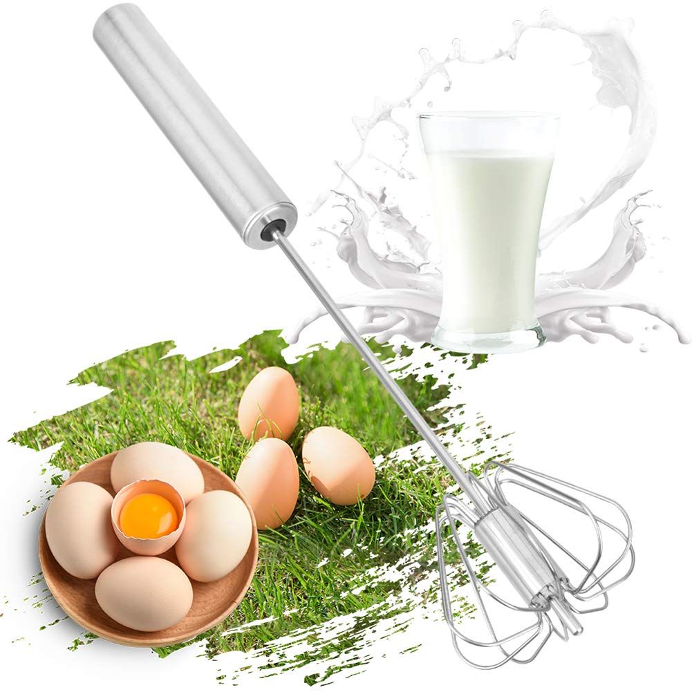2020 Semi Automatic Mixer Egg Beater Manual Self Turning Stainless