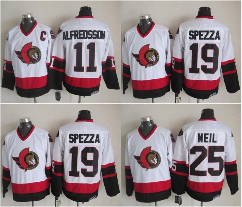 2020 Ottawa Jersey Senators CCM Old Time 11 Daniel Alfredsson 19 Jason