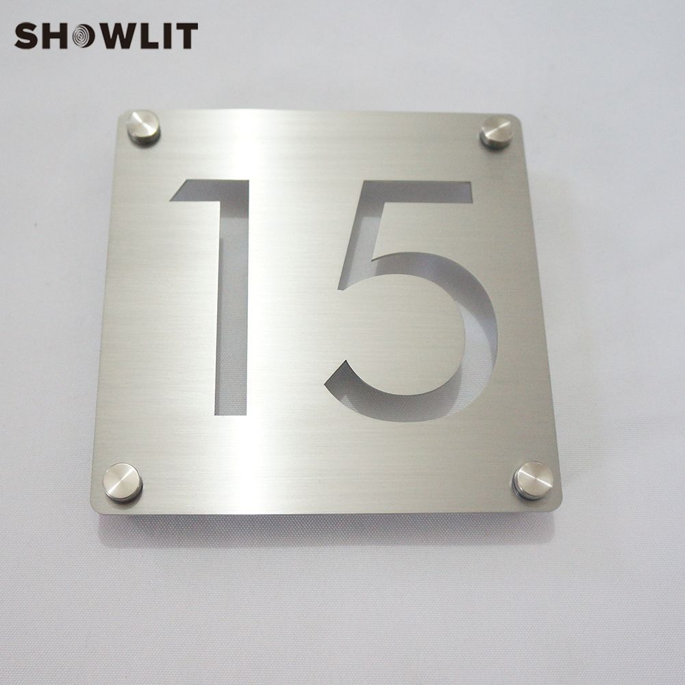 2021 Modern Style Room Number Plate Laser Cutting Brushed Finish ...