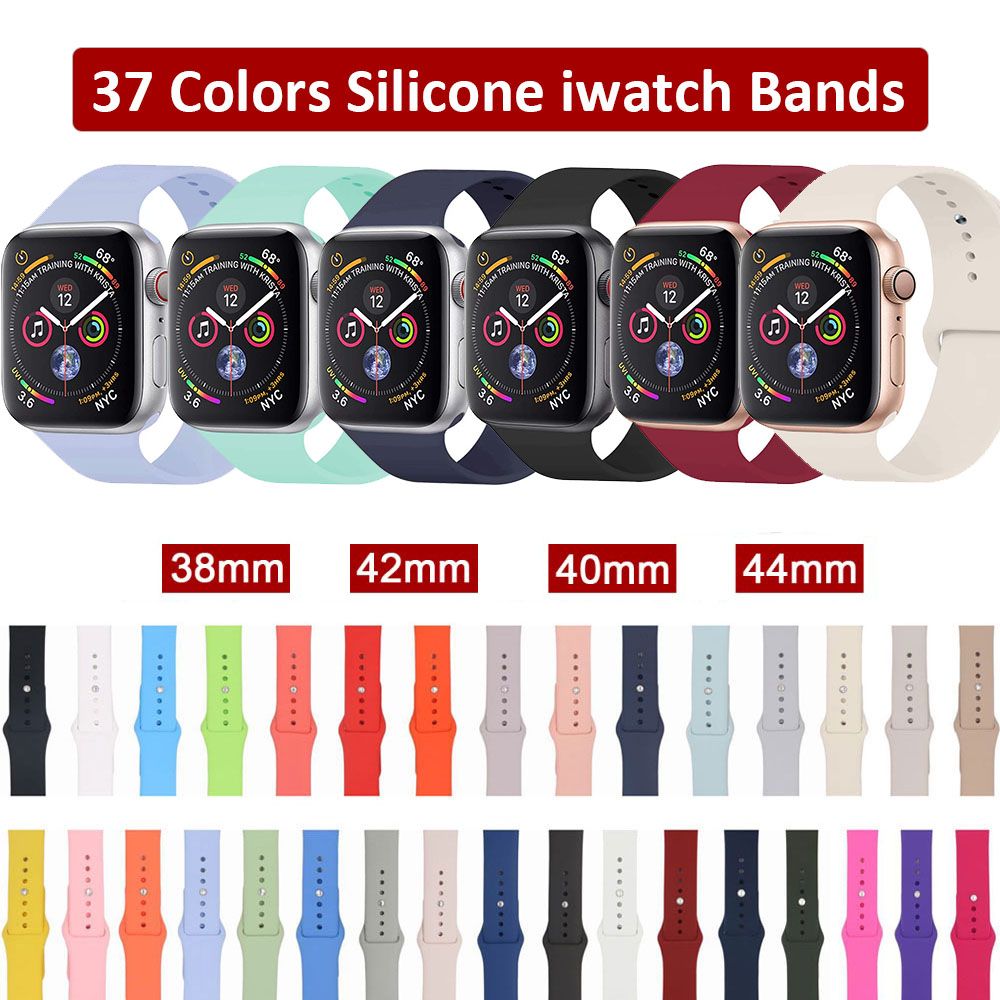 IWatch Bands Silicone For Apple Watch Series 4 3 2 1 38MM 42MM 44MM For