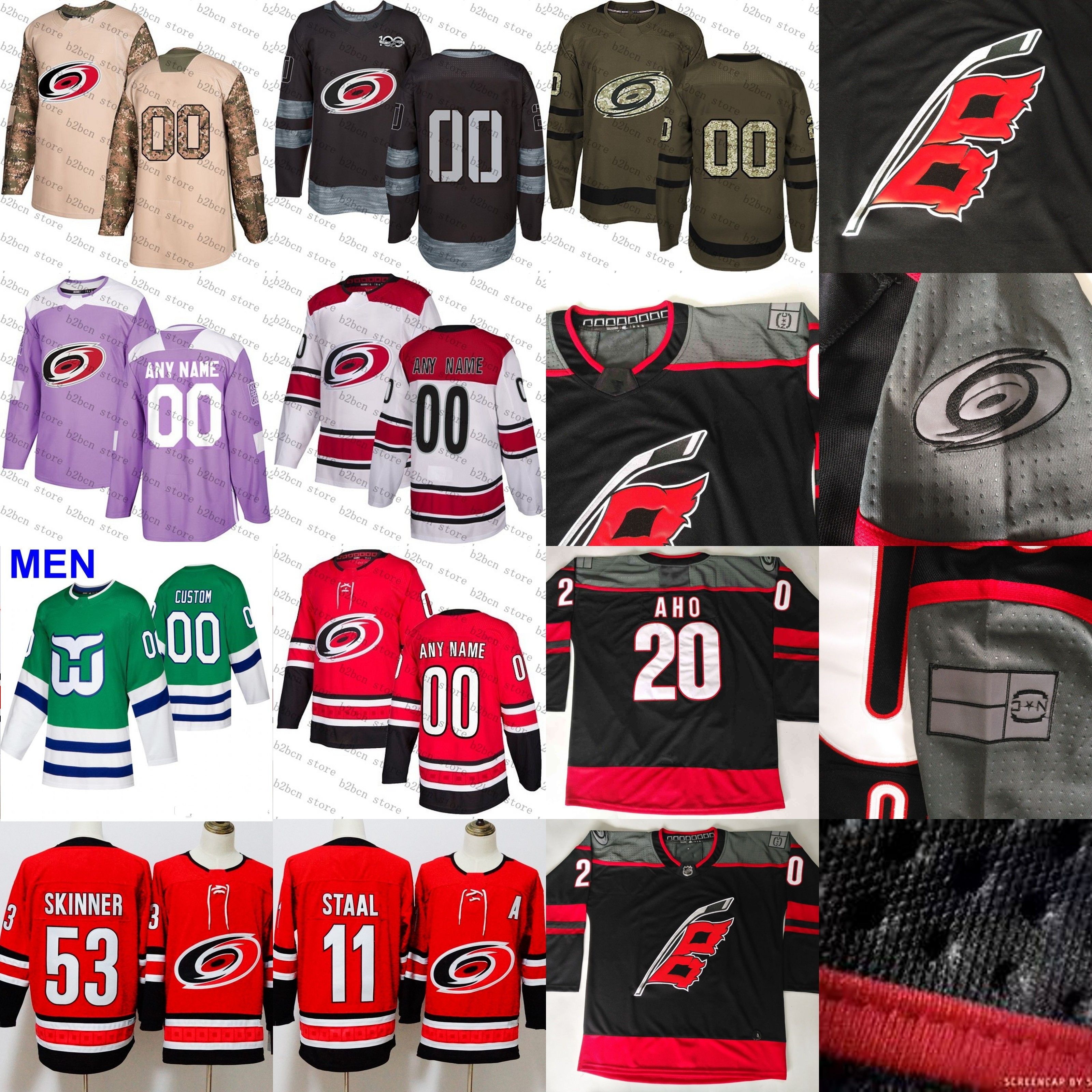 2021 2018 2019 11 Staal Carolina Hurricanes Ice Hockey Jersey Purple