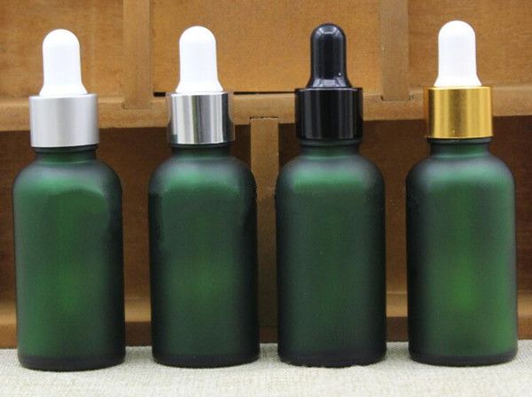 Download 30ml Frosted Green Glass Dropper Bottle 1 Oz Matte Glass ...
