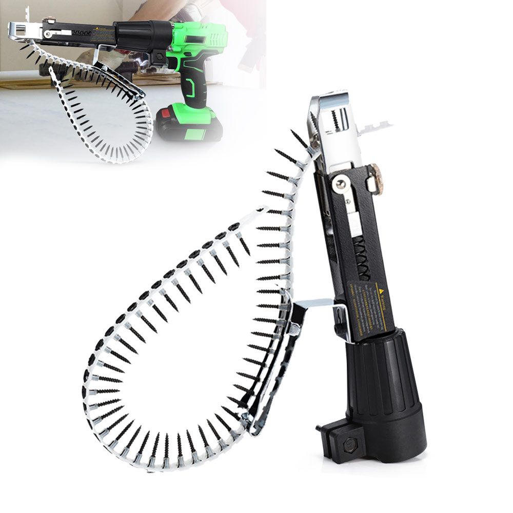 2020 Automatic Screw Chain Nail Gun Adapter Screw Gun For Electric Drill Cordless Power Drill ...