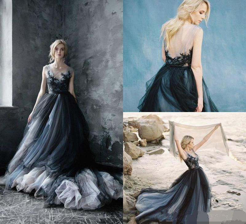 compre vestidos de boda góticos del tamaño extra grande sheer jewel