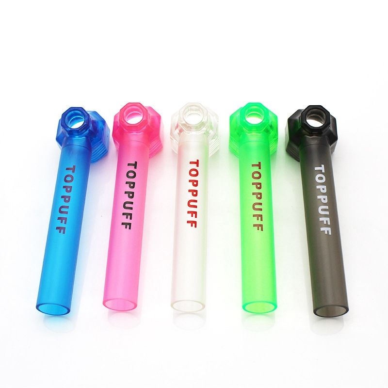 ful Toppuff Plastic Water Pipes Glass Tube Smoke Pipe Hand Spoon Tobacco Pipes Traveling