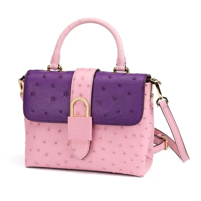 Exotique Été Unique Shoulder Sac Cross Peau Authentique Véritable Cuir Main D Féminin Coloré Lady Autruche Petit En À 2WHIED9