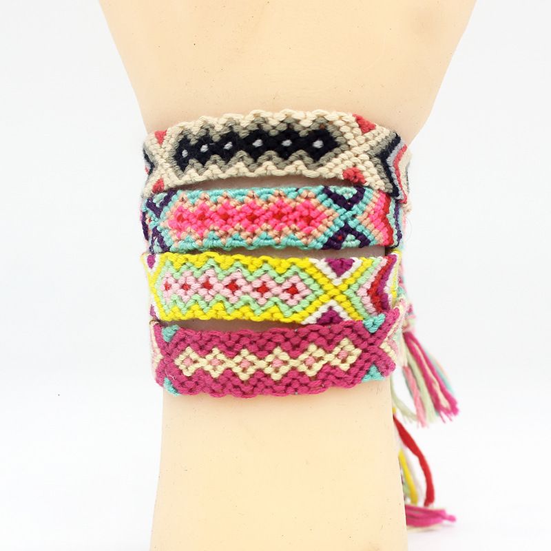 Hand Made Cotton Rope Braided Bracelets Multi Colors For Options Designer Bracelet Jewelry Model