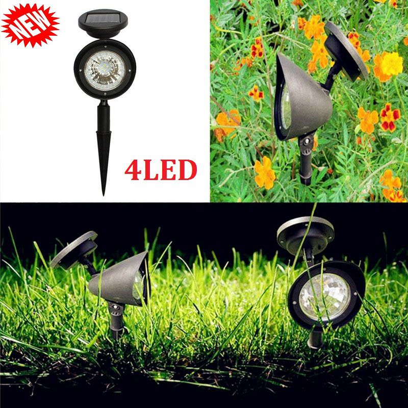 Solar Pathway Lights With Spike 4led Walkway Spotlight Small Uplight Downlight Powered Led Garden For Lawn Patio Yard