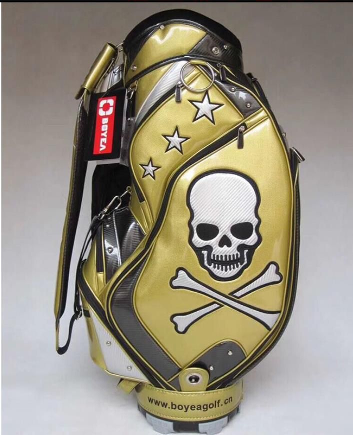 2020 Limite Sale Fashion Skull Golf Bag Pu Leather Golf Cart Bag Men