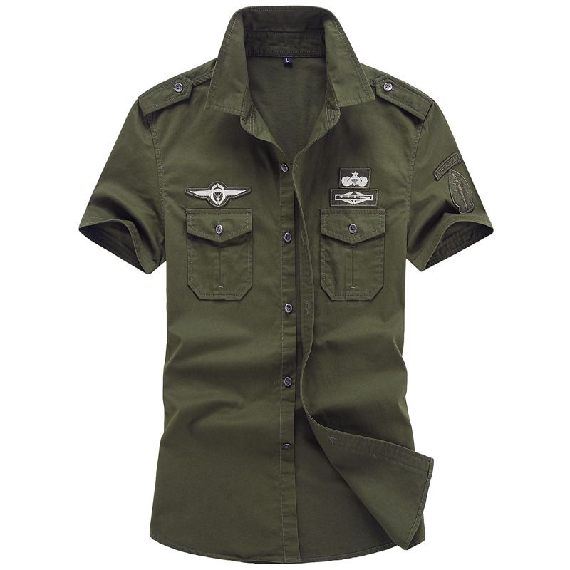 2020 Shirt Army Style Mens Shirts Tactical Short Sleeve Shirts Collar