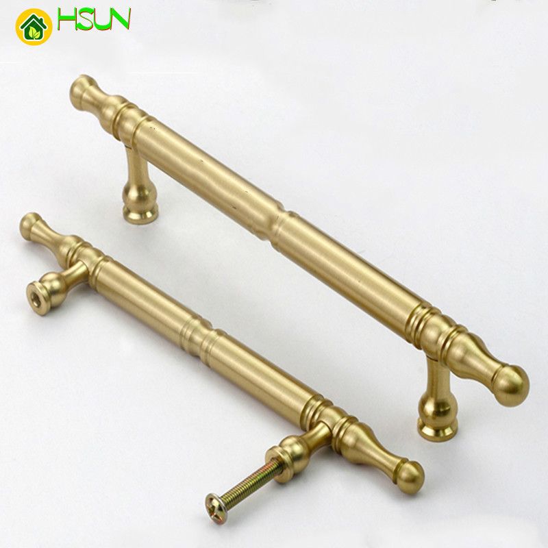 2019 Antique Gold Door Handles And Knobs Brass Drawer Pulls Vintage ...