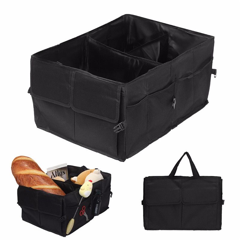 Car Trunk Organizer Collapsible Durable Large Cargo Storage Box Multi Pocket Auto Container Bag For Truck Suv