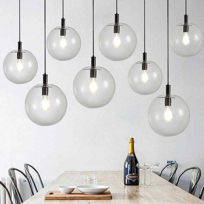 Nordic Pendant Lights Globe Chrome Lamp Glass Ball Nordic Pendant Lights Globe Chrome Lamp Glass Ball Re Suspension Kitchen Light Fixture E27 Home Hanglamp Pendent Lighting