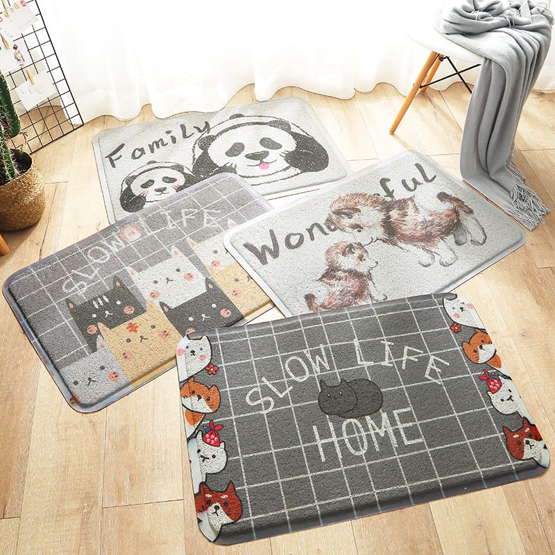 Carpets Area Rugs Protection Household Door Dusting Pvc Wire Ring Carpets Area Rugs Protection Household Door Dusting Pvc Wire Ring Mats Cartoon Bathroom Wear Resistant Anti Slip 45 75cm Multi Coloured