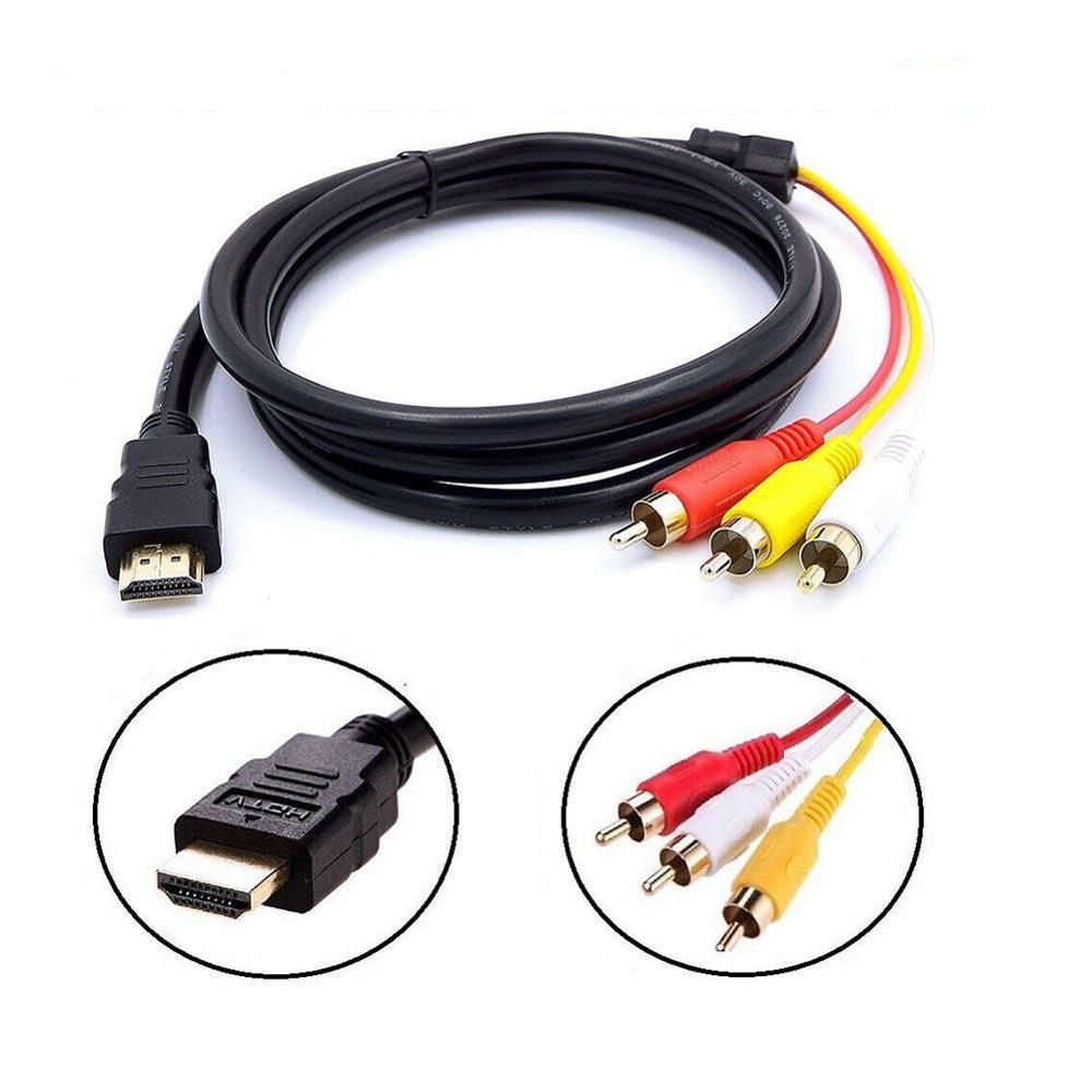 2020 1.5M 1080P HDTV HDMI To RCA Cable HDMI Male To Male 3RCA AV
