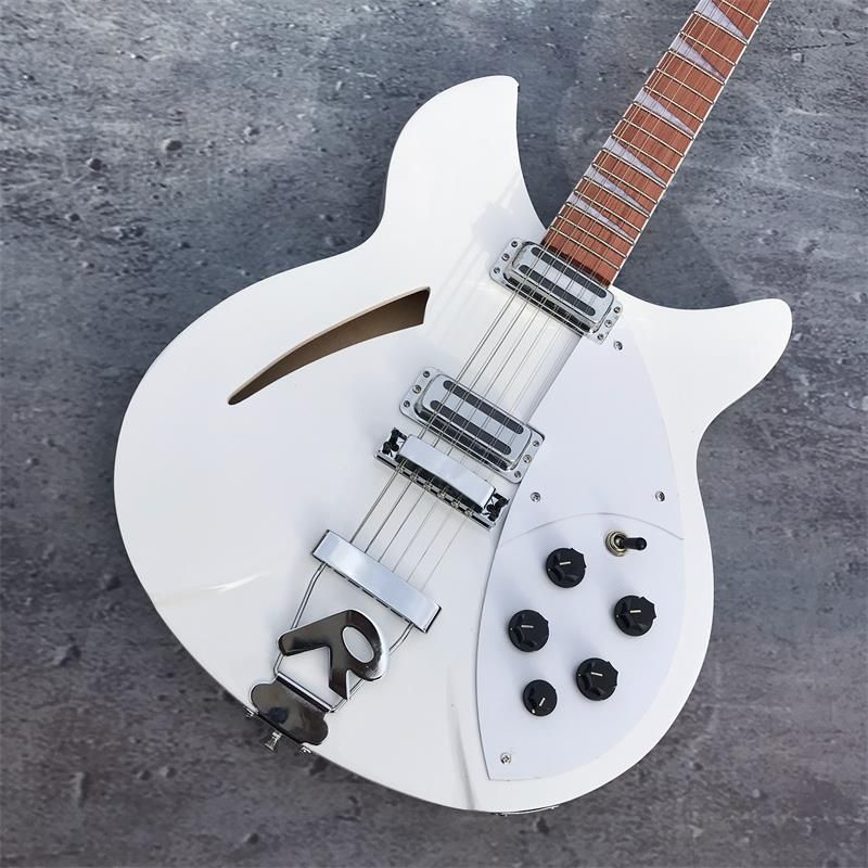 RIC 330 12 Strings White Semi Hollow Body Electric Guitar Gloss Varnish
