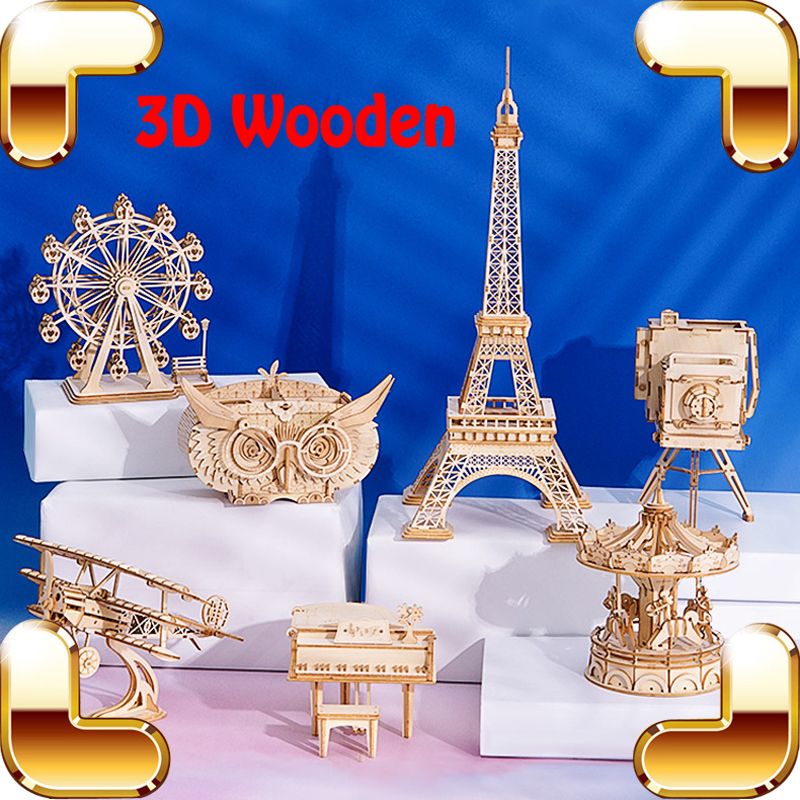2019 Children Gift Merry Go Round 3d Puzzles Model Diy Wooden Puzzle 2019 Children Gift Merry Go Round 3d Puzzles Model Diy Wooden Puzzle Collection Educational Kids Learn Tool Wood Decoration Present From Piotoys