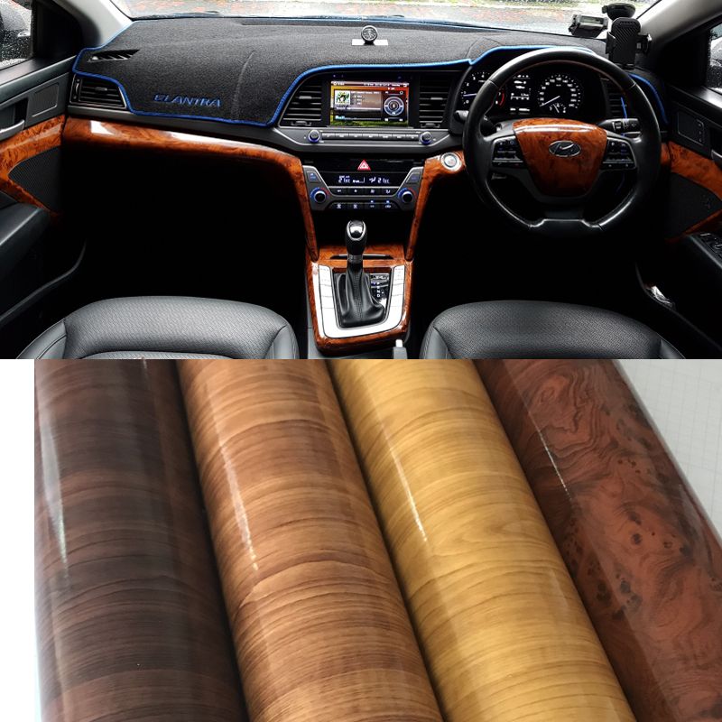 2020 10/20/30/40/50x152cm Gloss Wood Grain Textured Vinyl Wrap Sticker