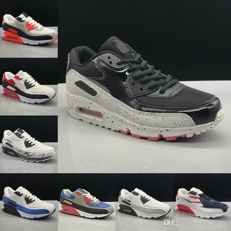 2019 New Air Cushion 90 Casual Running Shoes Men Women Cheap Black ...