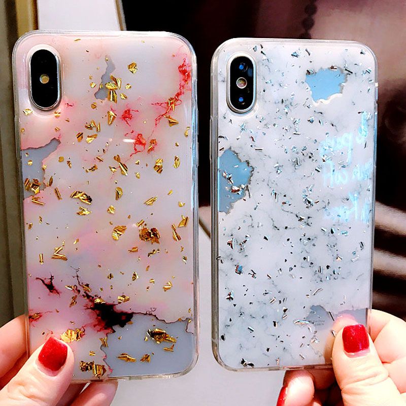 luxury foil marble phone case for iphone x 6 6s 7 8 plus cases