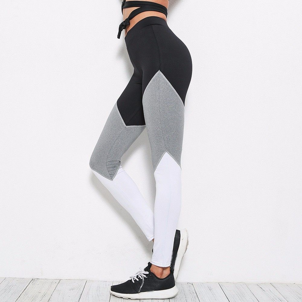 BU/_ Athletic Women Solid Color Cross Strap Leggings Fitness High Waist Yoga Pant