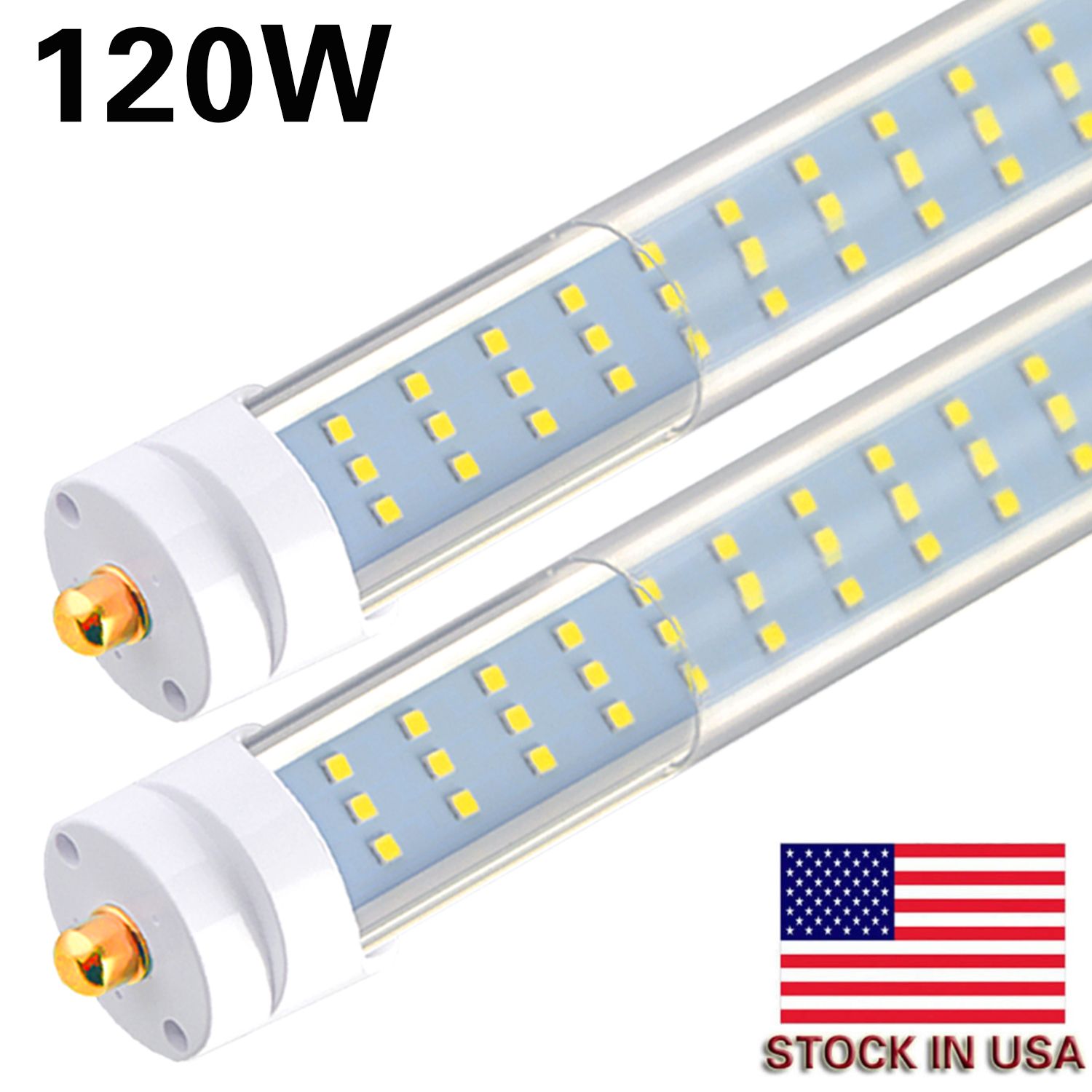 8-25PCS-T8 T12 LED Tube Light, 120W 6000K clear cover,96" 3 Row LED,Single  Pin FA8 Base, 8ft LED Replacement for 8 Foot Fluorescent Fixtures