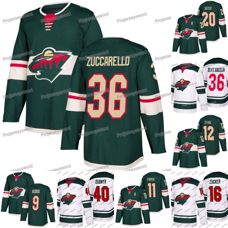 2019 Mens 36 Mats Zuccarello Jersey Minnesota Wild 9 Mikko Koivu 11 Zach Parise 12 Eric Staal 16