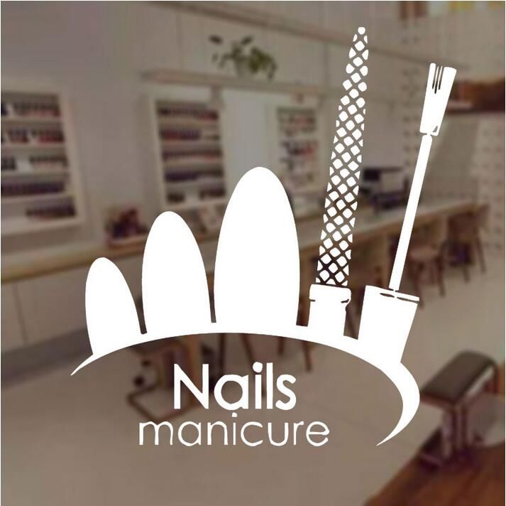 Nail MAnicure Beauty Salon Sign Wall Sticker Vinyl Nails Art Window