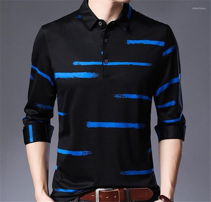 2021 Mens Designer Polos Fashion Long Sleeve Lapel Neck Mens Polos