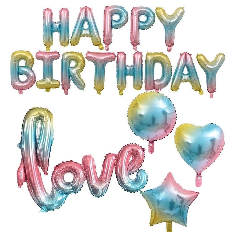 Compre Gradiente De Color Feliz Cumpleanos Amor Foil Globo Arco Iris Compre Gradiente De Color Feliz Cumpleanos Amor Foil Globo Arco Iris