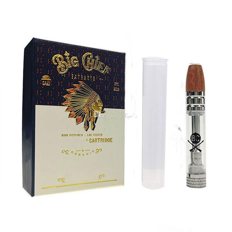 Big Chief Vape Cartridge Pen Cart With Packaging Wood Tip 0.8ML Tank