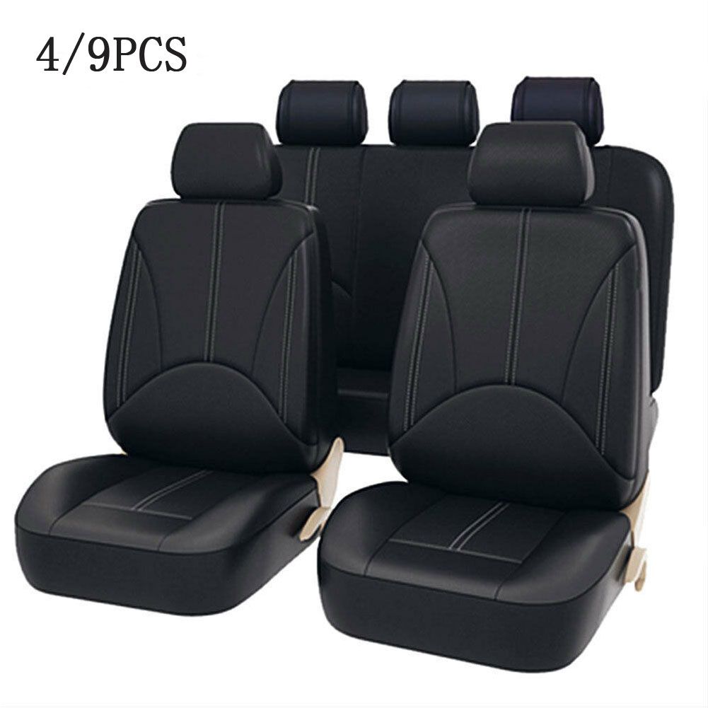 Auto Car SUV Seat Covers Full Set Front & Rear Back Headrest Protector